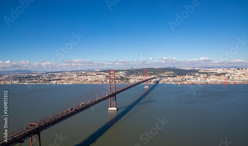Landscape of the April 25 bridge over the Tagus river