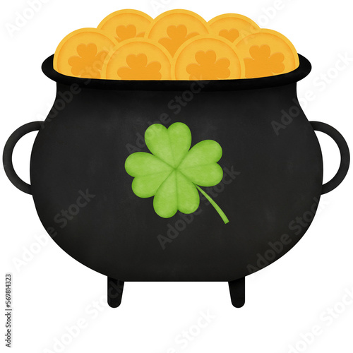 St Patricks cauldron with coins