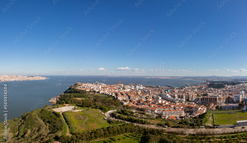 Aerial view of the Almada city  - Portugal