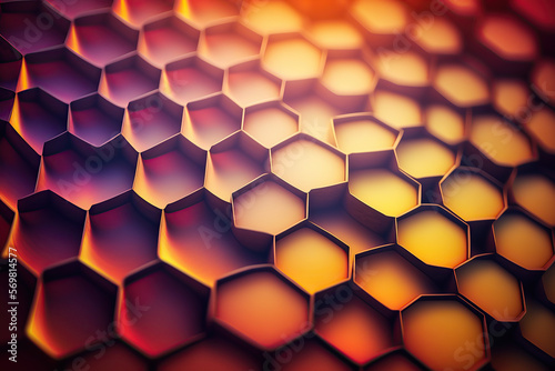 Hexagon tiles pattern, texture background, created with Generative AI