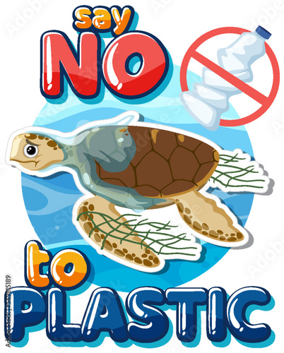 Say no plastic logo banner design