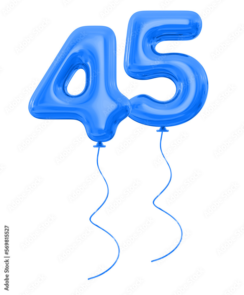 45 Blue Balloon Number
