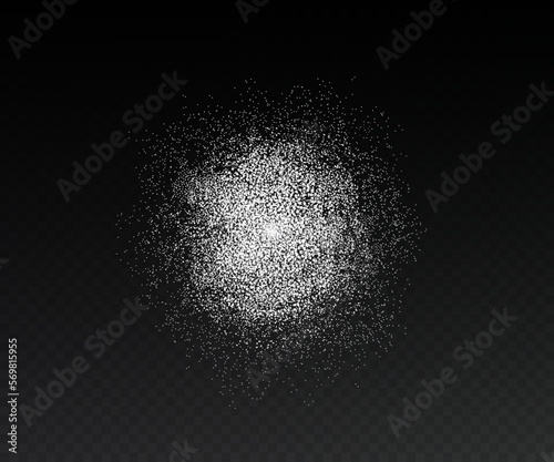 Design element for kitchen, bakery, advertising, video.
Powdered sugar explosion or splash, falling flour, salt powder falling gently. Top view 3d effect