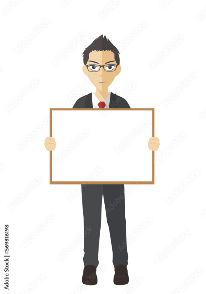 man working with the white board for business man working with the white board for business