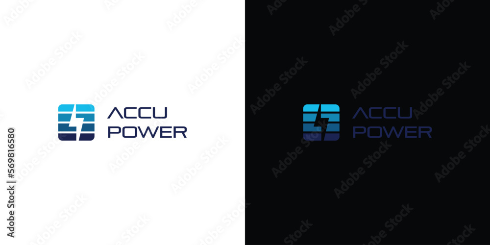 Unique and powerful accu power logo design 3