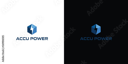 Unique and powerful accu power logo design 4