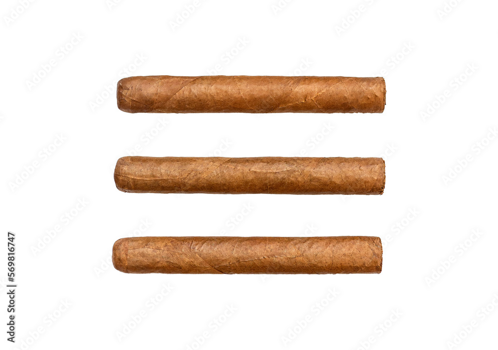 Cuban Cigar isolated on white Background, Havana brown Cigar Cuban Cigar isolated on white Background, Havana brown Cigar