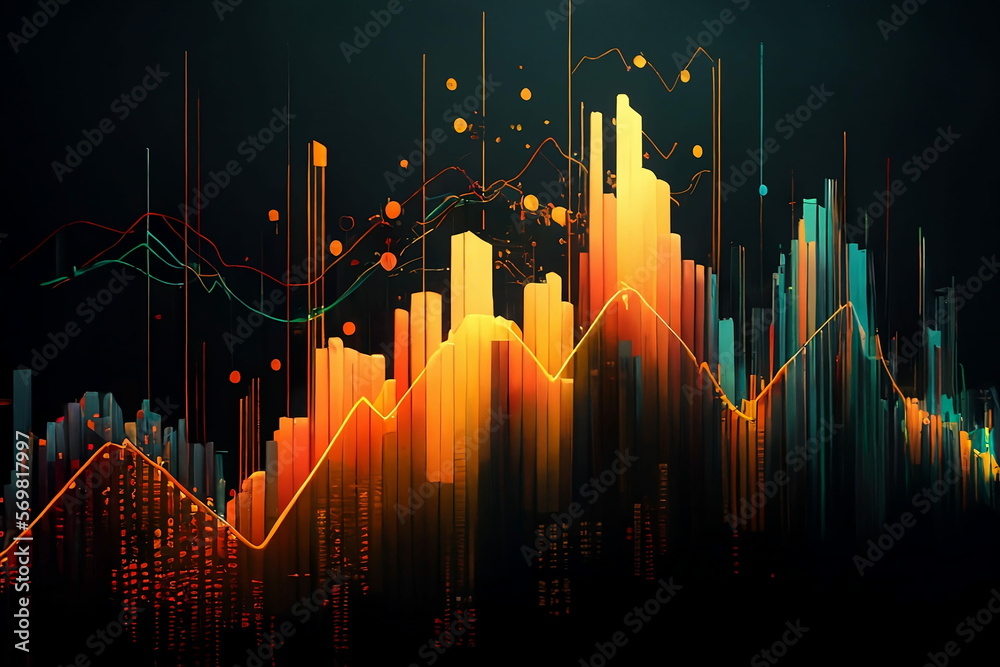 Stock Values Rising and Falling, Generative AI, 3:2 Ratio, Desktop