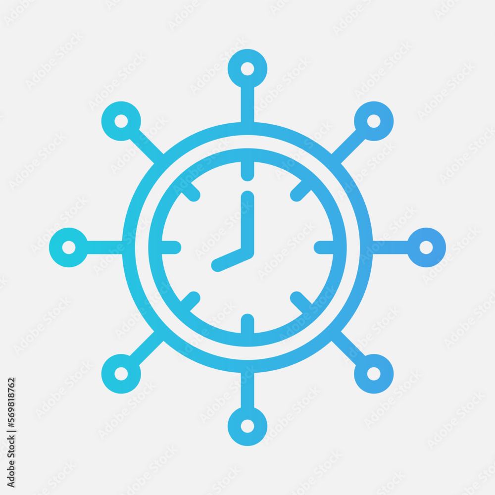 Network time icon in gradient style, use for website mobile app presentation Network time icon in gradient style, use for website mobile app presentation