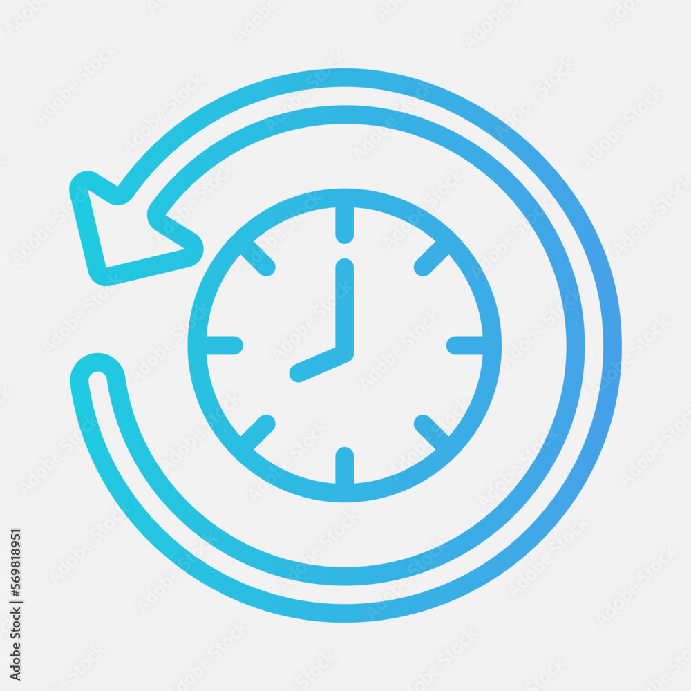 Time management icon in gradient style, use for website mobile app presentation Time management icon in gradient style, use for website mobile app presentation