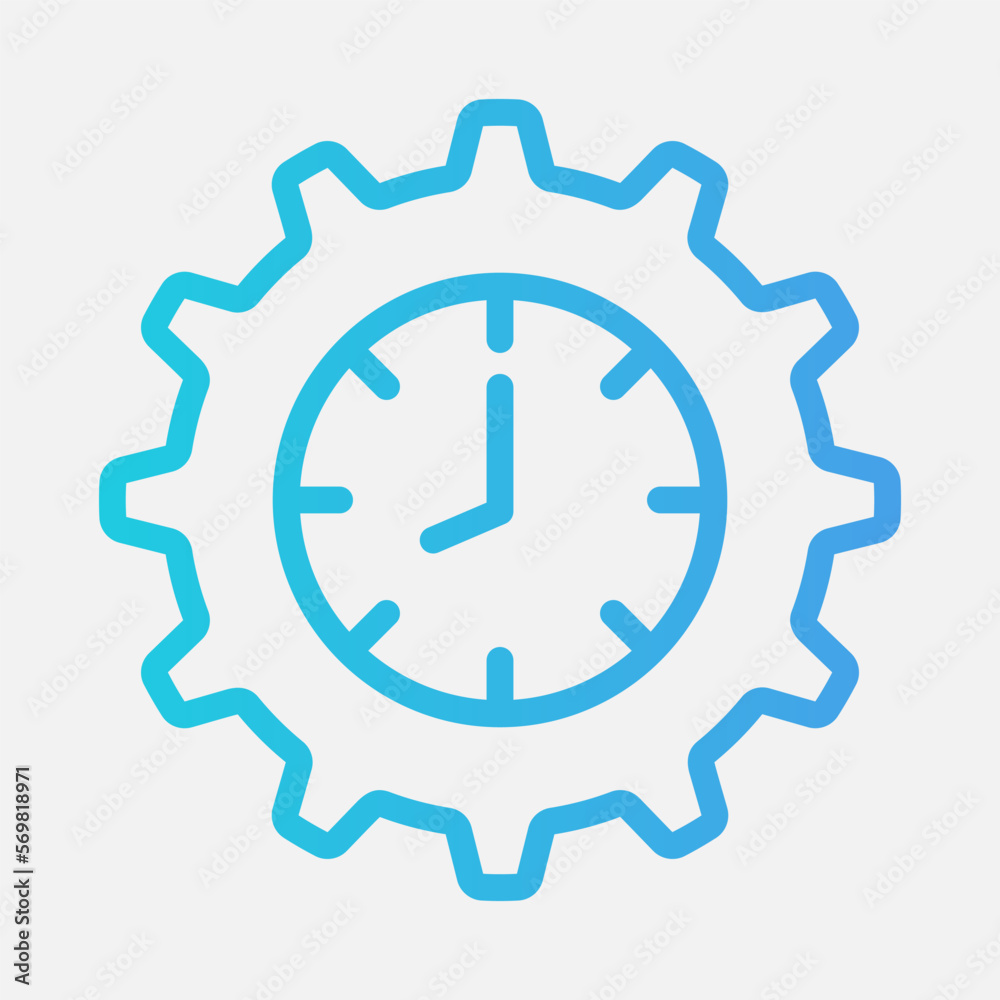 Time management icon in gradient style, use for website mobile app presentation Time management icon in gradient style, use for website mobile app presentation