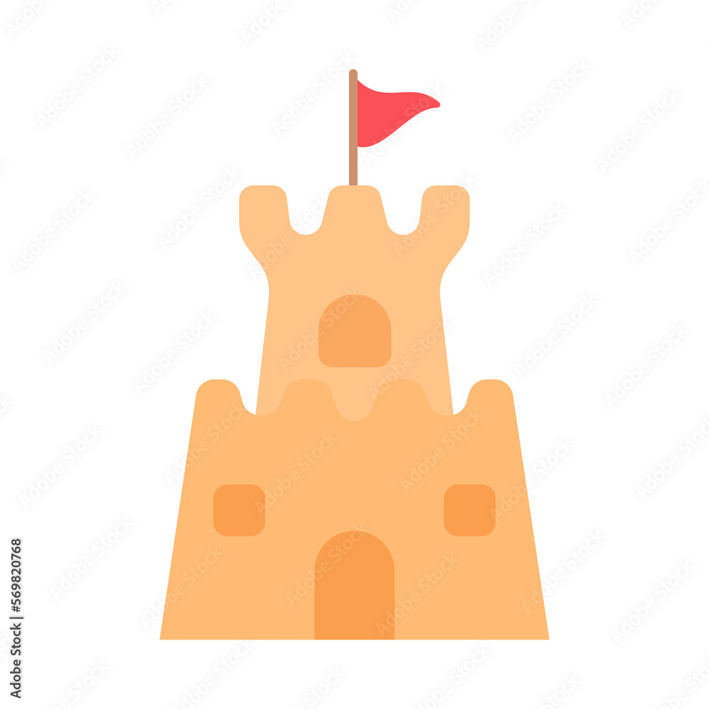 Sand Castle. Activity for children to build a beach castle. Sand Castle. Activity for children to build a beach castle.