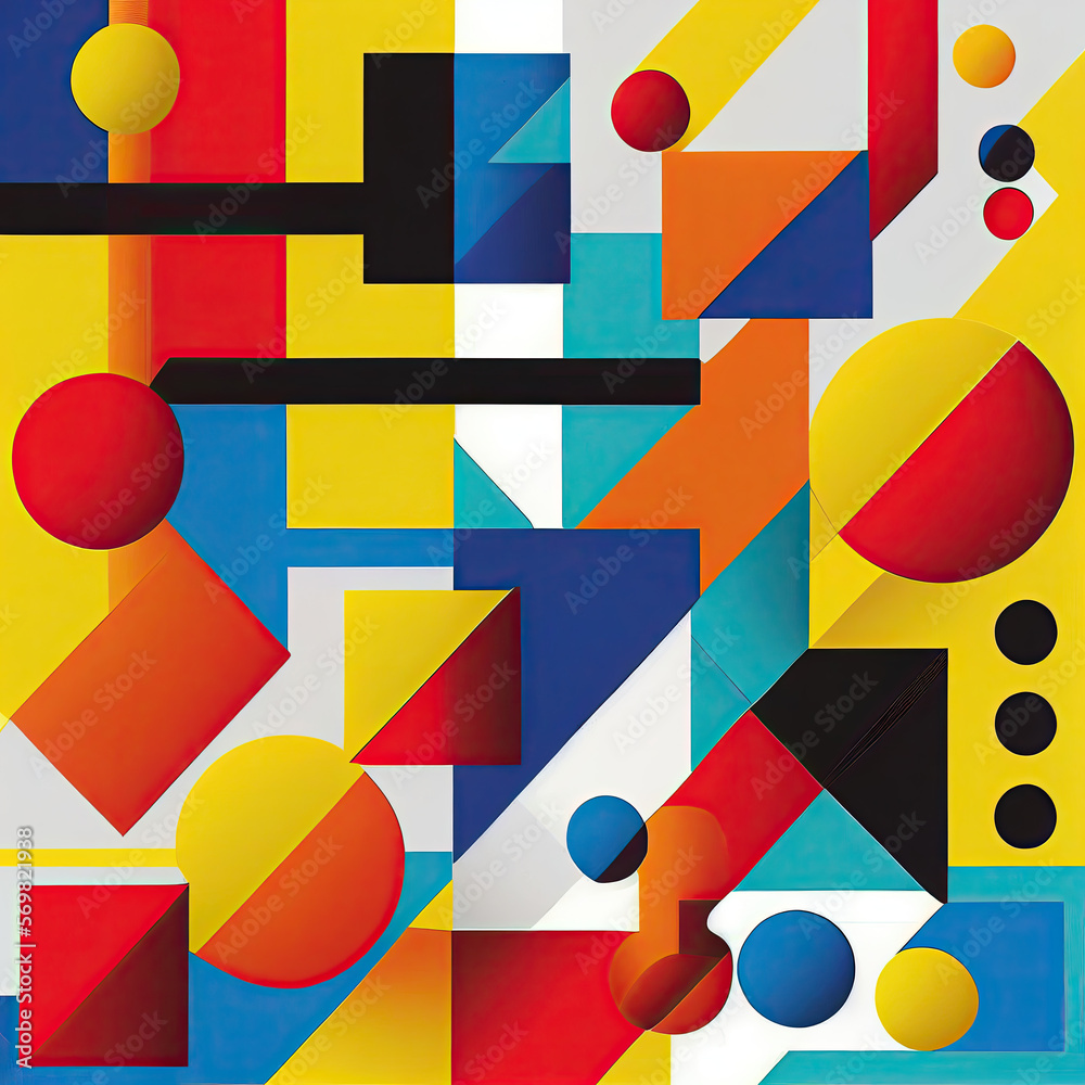 Abstract Bauhaus Boho Background Design. Colorful Geometric Pattern. Generative AI Abstract Bauhaus Boho Background Design. Colorful Geometric Pattern. Generative AI