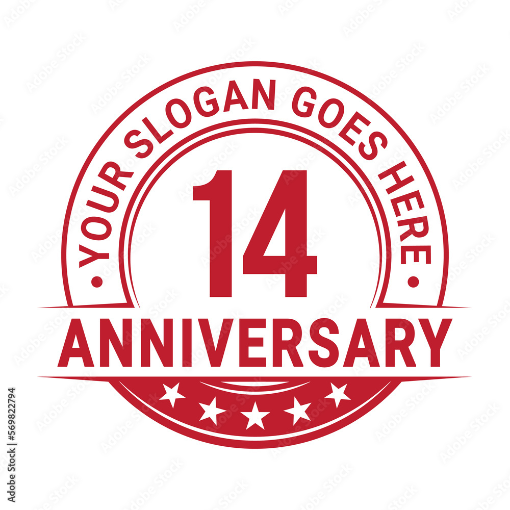 14 years anniversary logo design template. Vector illustration. 14 years anniversary logo design template. Vector illustration.