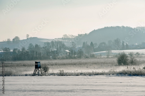 Winter landscape, Kottgeisering, Bavaria, Germany photo