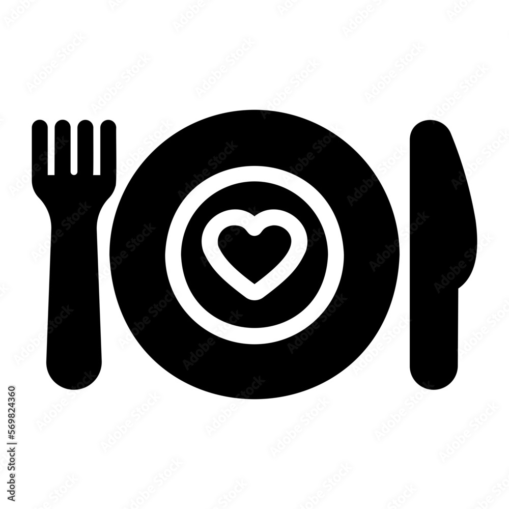 Fototapeta premium dish glyph icon