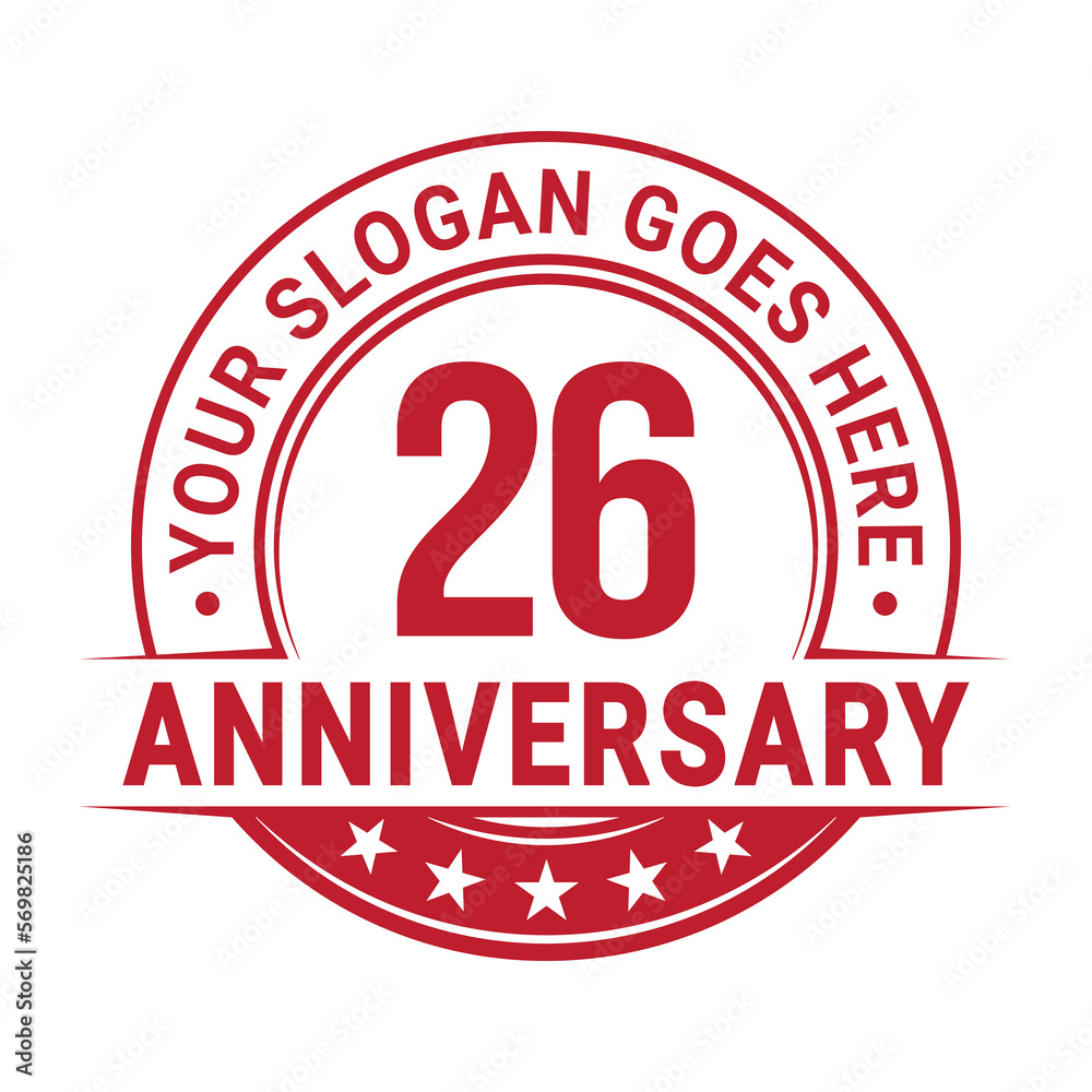 26 years anniversary logo design template. Vector illustration. 26 years anniversary logo design template. Vector illustration.