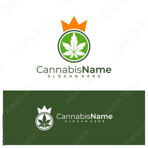 King Cannabis logo vector template. Creative Cannabis logo design concepts