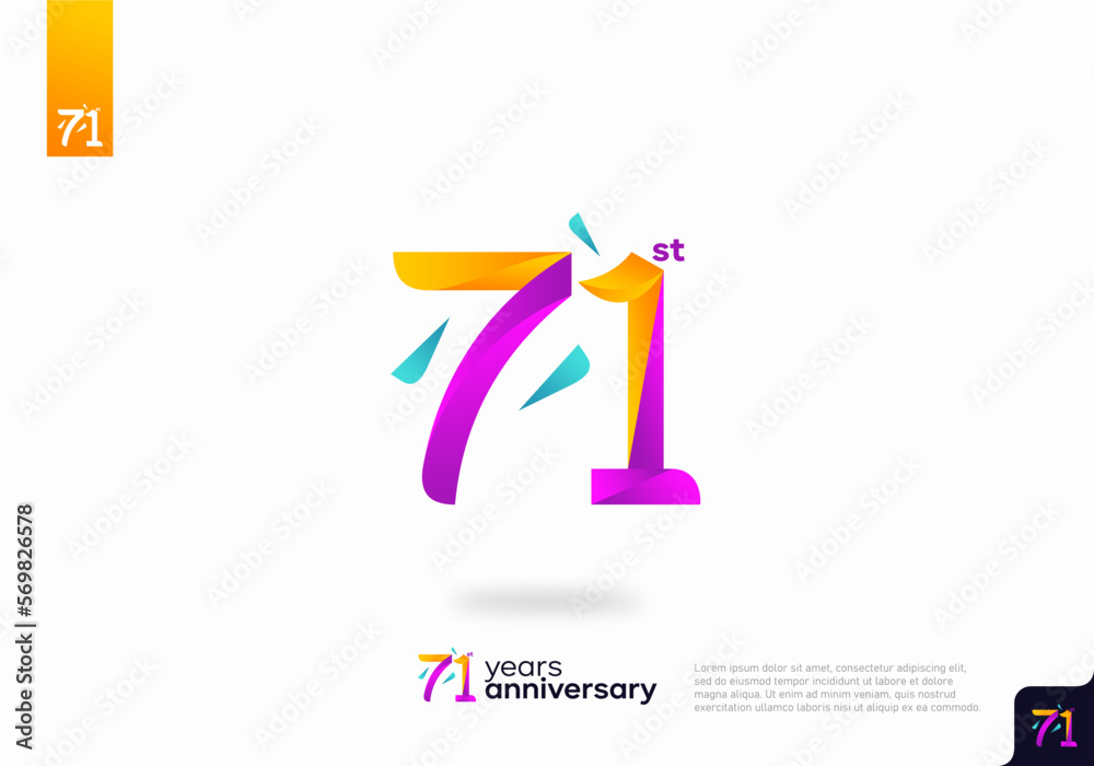 Number 71 logo icon design, 71st birthday logo number, 71st anniversary. Number 71 logo icon design, 71st birthday logo number, 71st anniversary.