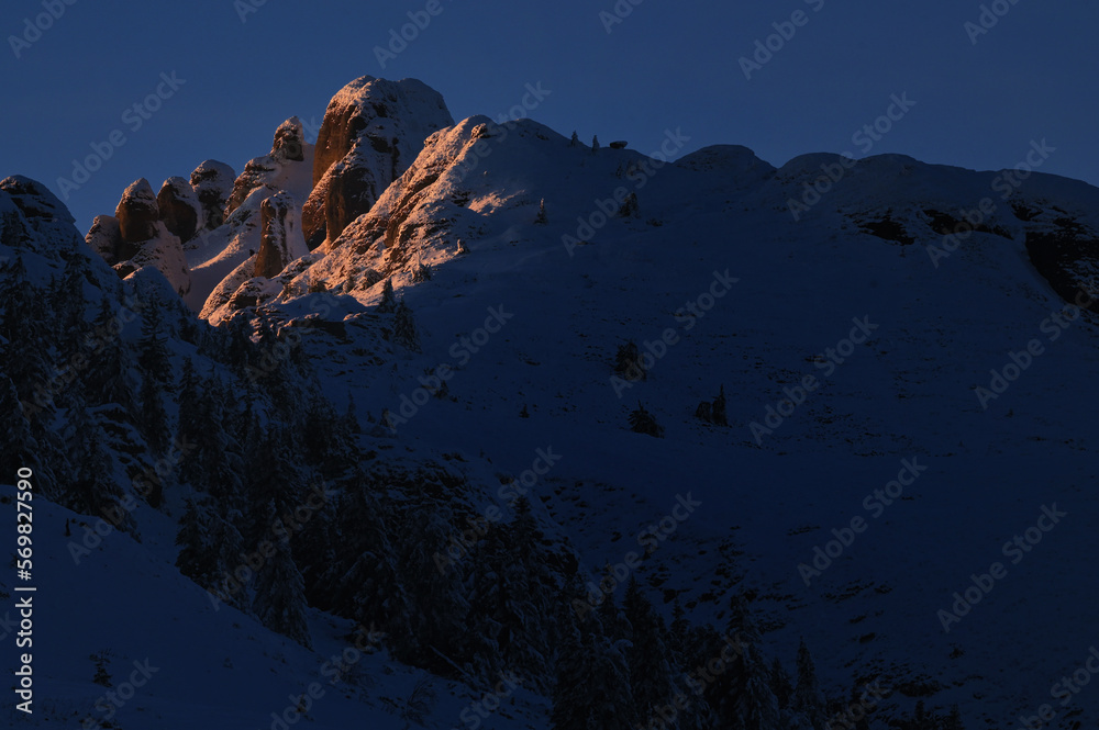 Winter Peak in Fagaras mountains, Romania