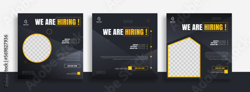 We are hiring job vacancy social media post banner design template. We are hiring job vacancy square web banner design.	