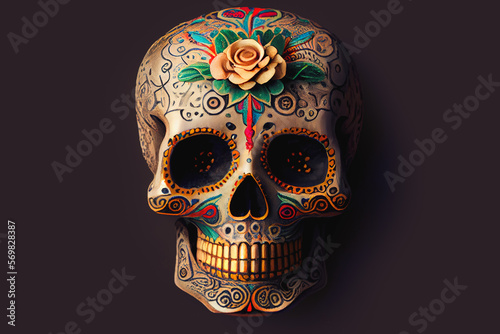 painted flower skull