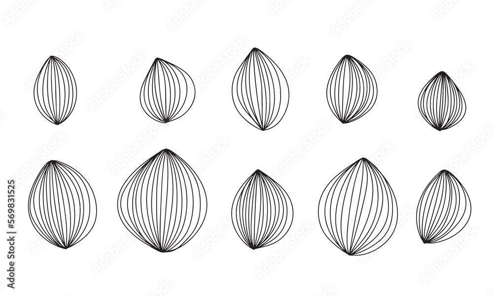 Set of hand draw of leaves. Vector illustration. Set of hand draw of leaves. Vector illustration.