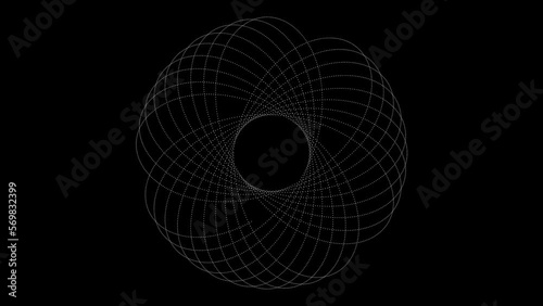 Abstract Spirograph Drawing Animation Black or White Background 