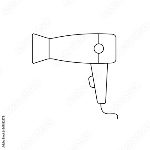 
Hair dryer icon, isolated on white background. Illustration for a beauty salon or Instagram story