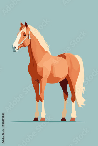 horse flat color illustration