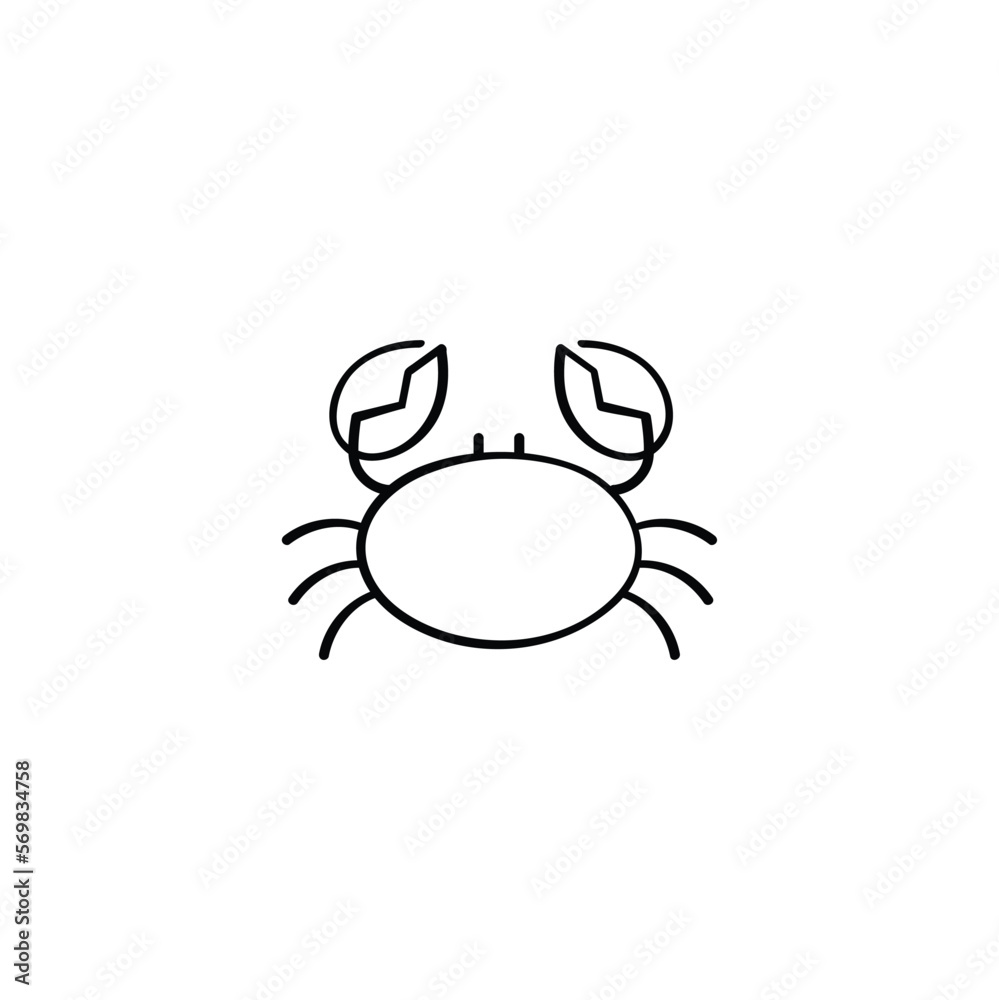 Crab Line Style Icon Design Crab Line Style Icon Design