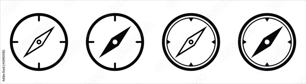 compass icon set collections symbol sign, vector illustration compass icon set collections symbol sign, vector illustration