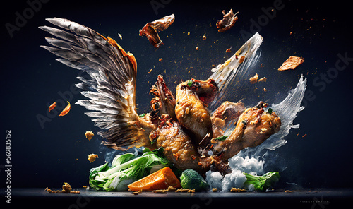 Chicken Wings on dark background