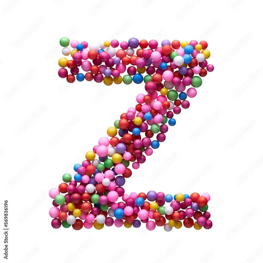 Capital letter Z made of multi-colored balls, isolated on a white background. Capital letter Z made of multi-colored balls, isolated on a white background.