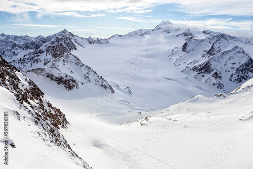 Mountains ski resort Solden Austria - nature and sport background. © Leek