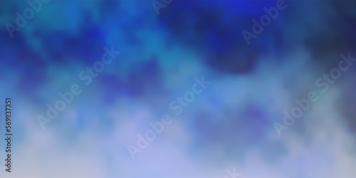 Dark BLUE vector template with sky, clouds.