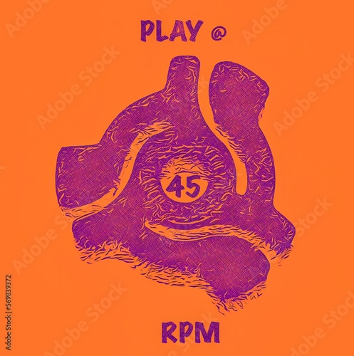 45 rpm record playing  photo
