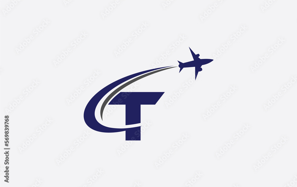 Tour and travel logo design, Airline agency symbol and aviation company monogram Tour and travel logo design, Airline agency symbol and aviation company monogram