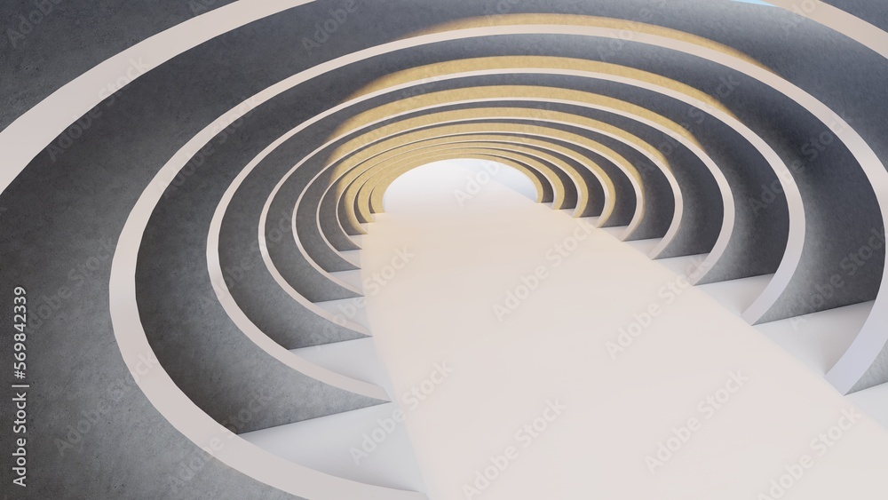 Fototapeta premium Abstract architecture background arched interior 3d render