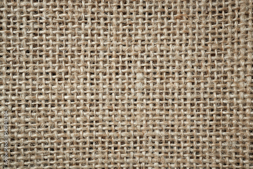 Abstract background close-up of burlap fabric. Space for lettering or design