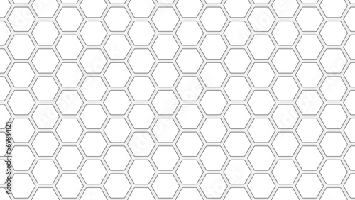 Abstract background of hexagon. White honeycomb with a gradient color. Isometric geometry. colorful hexagons background. Random displacement. Good background. Simply geometric pattern and Copy space.