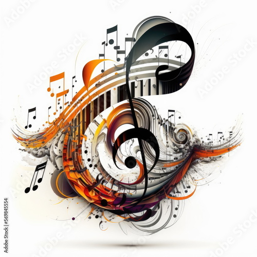 Musical symbols on white background  vector illustration  Made by AI Artificial intelligence