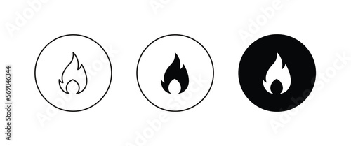Fire flame icon vector template. Hot caution or spicy food. Vector logo symbol for oil, gas and energy concept flat design