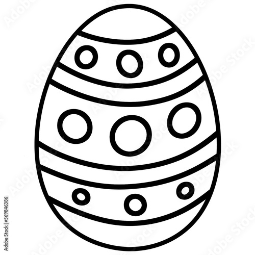 Easter egg doodle isolated handdrawn