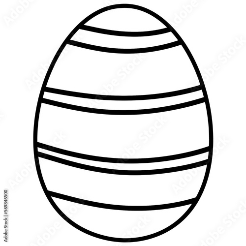 Easter egg doodle isolated handdrawn