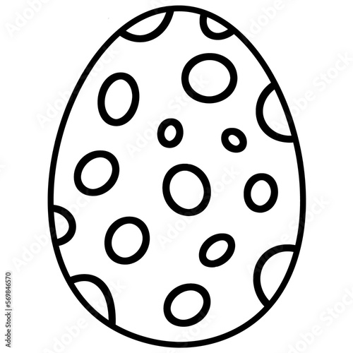 Easter egg doodle isolated handdrawn