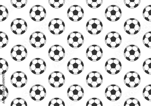 Soccer or football ball seamless pattern. Sport background or texture. Vector illustration.