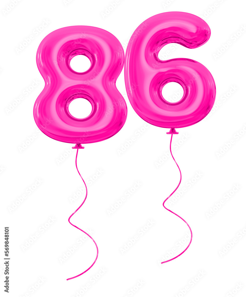 86 Pink Balloon Number