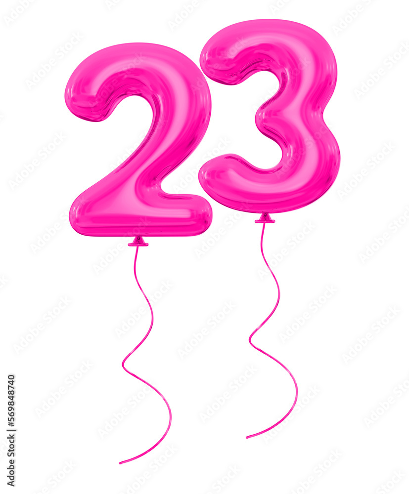 23 Pink Balloon Number