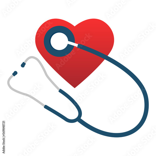 Stethoscope and heart shape. Concept illustration